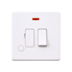 Saxby Electrcial Screwless 13A Switched Fused Spur Unit with Flex Outlet and Neon Matt White
