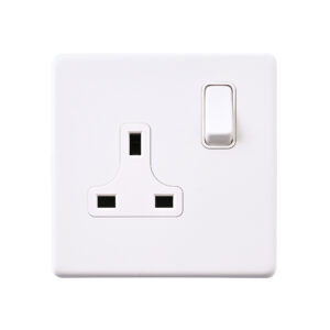Saxby Electrcial Screwless 13A 1G DP Socket Matt White