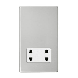 Saxby Electrcial Screwless Dual Voltage Shaver Socket Brushed Steel