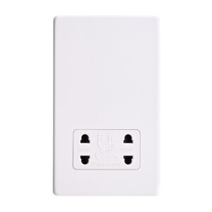 Saxby Electrcial Screwless Dual Voltage Shaver Socket Matt White