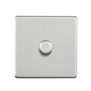 Saxby Electrcial Screwless 1G LED Dimmer 5-100W Brushed Steel