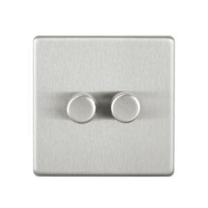 Saxby Electrcial Screwless 2G LED Dimmer 5-100W Brushed Steel