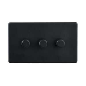 Saxby Electrcial Screwless 3G LED Dimmer 5-100W Matt Black