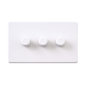 Saxby Electrcial Screwless 3G LED Dimmer 5-100W Matt White