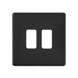 Saxby Electrical Screwless 2G Grid Front Plate Matt Black