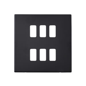 Saxby Electrical Screwless 6G Grid Front Plate Matt Black