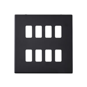 Saxby Electrical Screwless 8G Grid Front Plate Matt Black