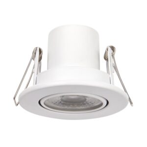 Saxby ShieldECO 500 Fire Rated Tilt Downlight CCT Dimmable - Matt White