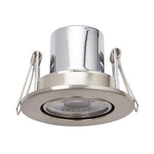 Saxby ShieldECO 500 Fire Rated Tilt Downlight CCT Dimmable - Satin Nickel