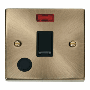 Click Deco 20A 1 Gang Dp Switch With Flex Outlet And Neon Black