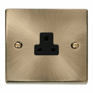 Click Deco 2A Round Pin Socket Outlet Black