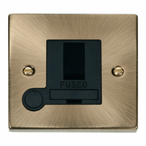 Click Deco 13A Fused Switched Connection Unit With Flex Outlet Black
