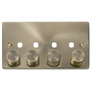 Click Deco Vpab 4 Gang Double Dimmer Plate & Knobs
