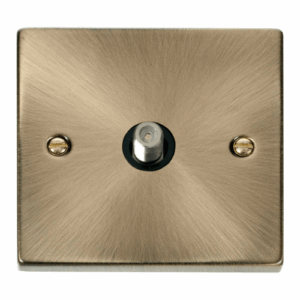 Click Deco 1 Gang Satellite Socket Outlet Black