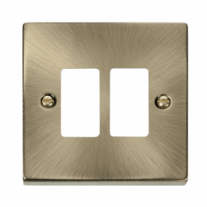 Click Deco 2 Gang GridPro Frontplate Antique Brass