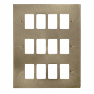 Click Deco 12 Gang GridPro Frontplate Antique Brass
