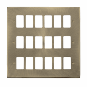 Click Deco 18 Gang GridPro Frontplate Antique Brass