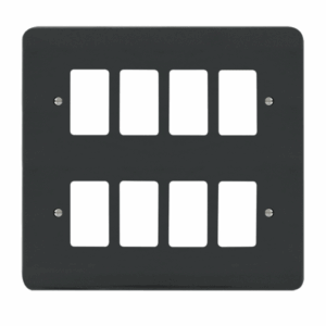 Click Deco Gpro 8 Gang Deco Plate Anthracite Grey