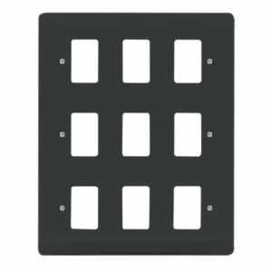 Click Deco Gpro 9 Gang Deco Plate Anthracite Grey