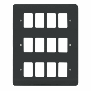 Click Deco Gpro 12 Gang Deco Plate Anthracite Grey