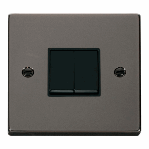 Click Deco 2 Gang 2 Way 10Ax Switch Black