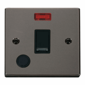 Click Deco 20A 1 Gang Dp Switch With Flex Outlet And Neon Black