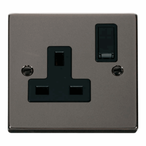 Click Deco 1 Gang 13A Dp Switched Socket Outlet Black