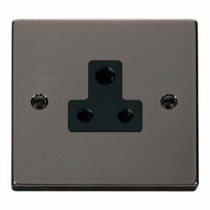 Click Deco 5A Round Pin Socket Outlet Black