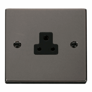 Click Deco 2A Round Pin Socket Outlet Black