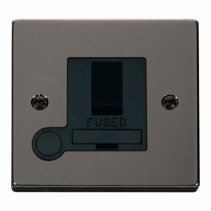 Click Deco 13A Fused Switched Connection Unit With Flex Outlet Black