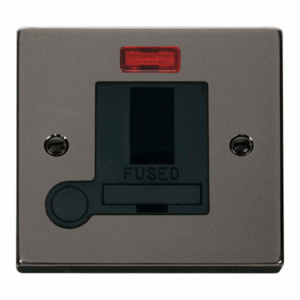 Click Deco 13A Fused Switched Connection Unit With Flex Outlet & Neon Black