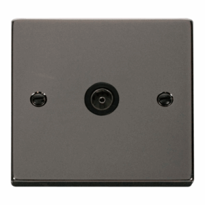 Click Deco Single Coaxial Socket Outlet Black