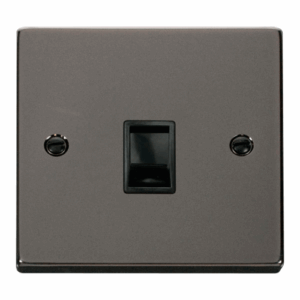 Click Deco Single Rj11 Socket (Ireland/Usa) Black