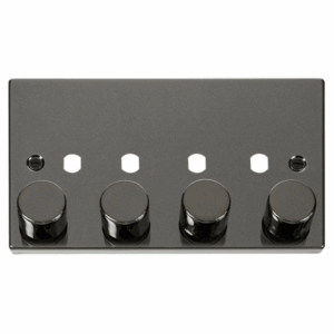 Click Deco Vpbn 4 Gang Double Dimmer Plate & Knobs