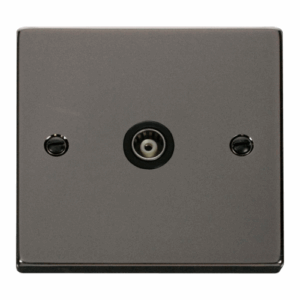 Click Deco Single Isolated Coaxial Socket Outlet Black