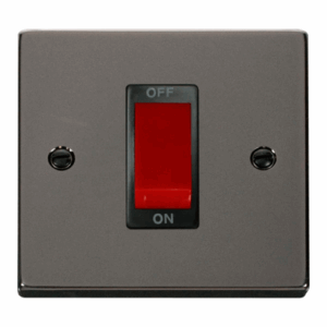 Click Deco 1 Gang 45A Dp Switch Black