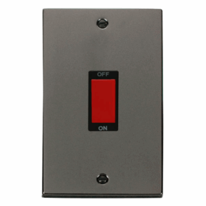 Click Deco 2 Gang 45A Dp Switch Black