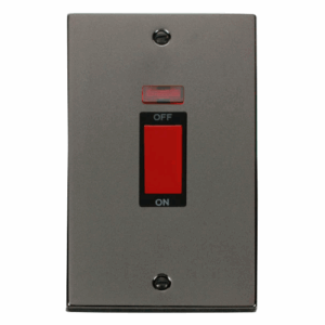 Click Deco 2 Gang 45A Dp Switch With Neon Black