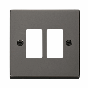 Click Deco 2 Gang GridPro Frontplate Black Nickel