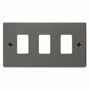 Click Deco 3 Gang GridPro Frontplate Black Nickel