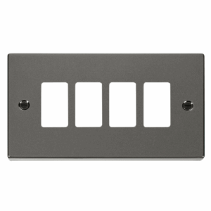 Click Deco 4 Gang GridPro Frontplate Black Nickel