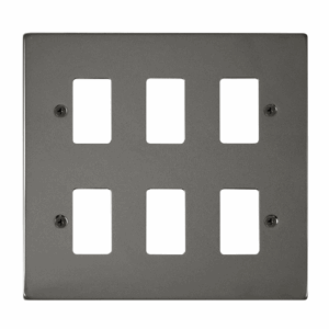 Click Deco 6 Gang GridPro Frontplate Black Nickel