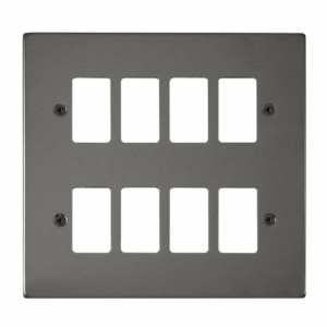 Click Deco 8 Gang GridPro Frontplate Black Nickel