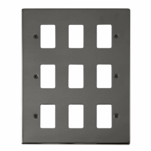 Click Deco 9 Gang GridPro Frontplate Black Nickel
