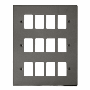 Click Deco 12 Gang GridPro Frontplate Black Nickel
