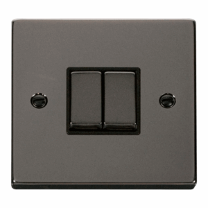 Click Deco 2 Gang 2 Way Ingot 10Ax Switch Black