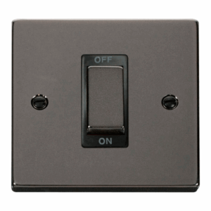 Click Deco Ingot 1 Gang 45A Dp Switch Black