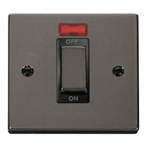 Click Deco Ingot 1 Gang 45A Dp Switch With Neon Black