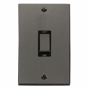 Click Deco Ingot 2 Gang 45A Dp Switch Black