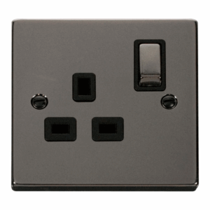 Click Deco 1 Gang 13A Dp Ingot Switched Socket Outlet Black